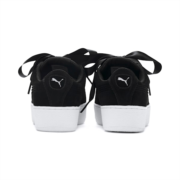 Vikky Platform Ribbon Youth Girls' Shoes, Puma Black-Puma Black, extralarge-IND