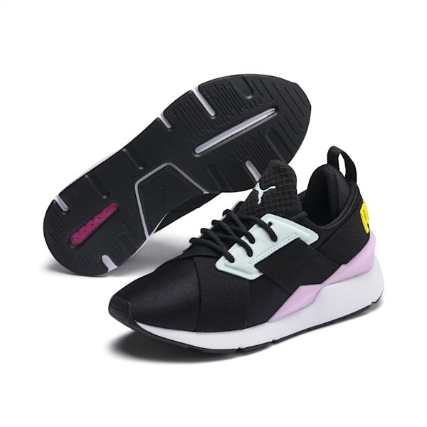 Muse Kids' Trainers, Puma Black-Pale Pink, extralarge-AUS