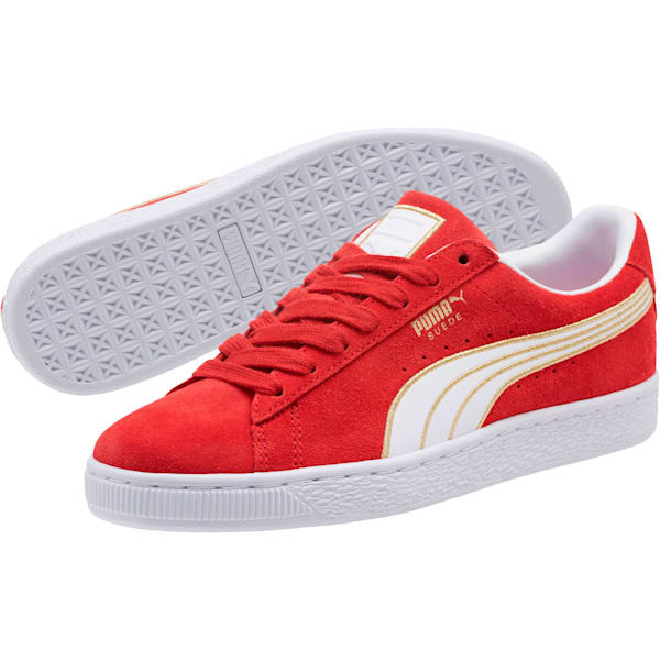 Suede Varsity Women's Sneakers, Ribbon Red-Puma White, extralarge