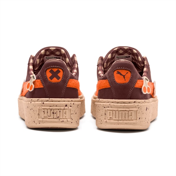 PUMA X TINYCOTTONS Basket Platform Sneakers JR, Bitter Chocolate-Mandarin Orange-Appleblossom, extralarge