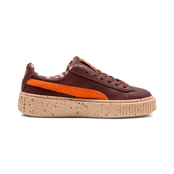 PUMA X TINYCOTTONS Basket Platform Sneakers JR, Bitter Chocolate-Mandarin Orange-Appleblossom, extralarge