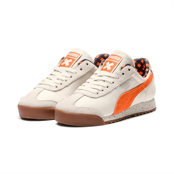 PUMA X TINYCOTTONS Roma Sneakers JR, White Asparagus-Mandarin Orange-Blue Nights, extralarge