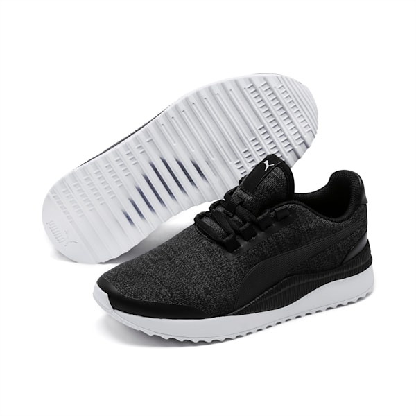 Pacer Next FS Knit Kids' Shoes, Puma Black-Puma Silver, extralarge-IND