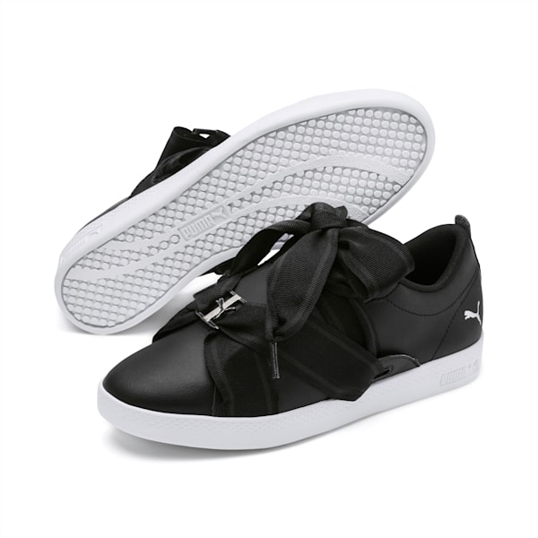 PUMA Smash Women’s Buckle Sneakers, Puma Black-Puma White, extralarge