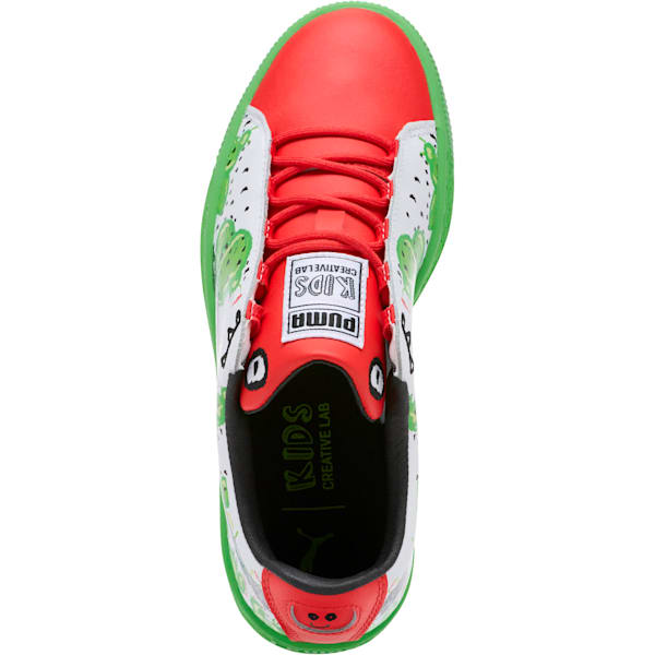 Basket Cactus Monster Sneakers JR, Poinsettia-Classic Green-Puma White, extralarge