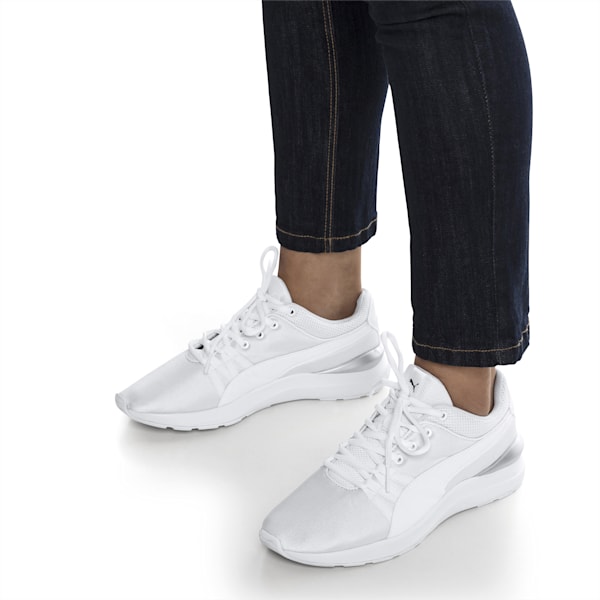 Adela Satin Women's Sneakers, Puma White-Puma White, extralarge