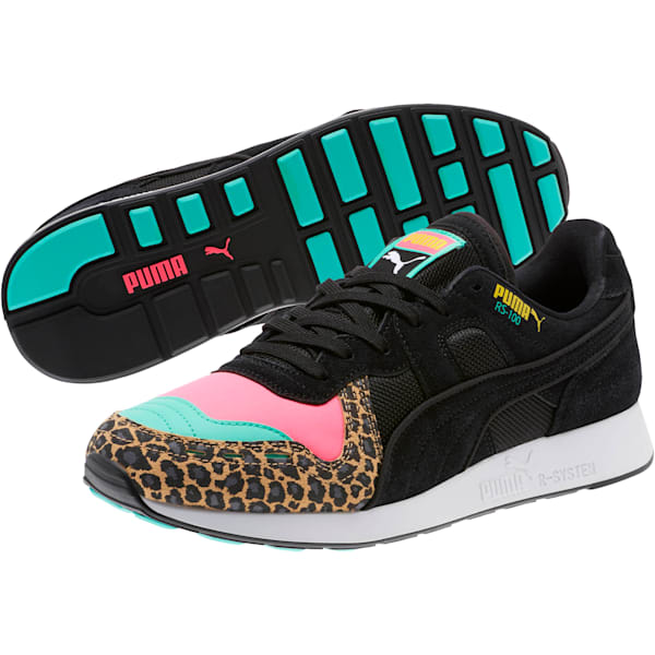 RS-100 Party Cheetah Sneakers, KNOCKOUT PINK-Puma Black, extralarge