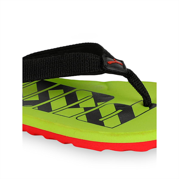 Shore v2 IDP Flip Flops, Puma Black-Limepunch-High Risk Red, extralarge-IND