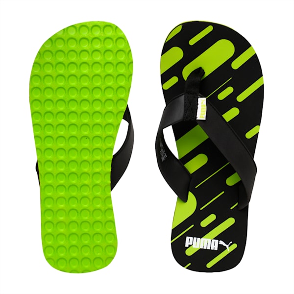 Triumph x Unisex Flip-Flops, Puma Black-Limepunch, extralarge-IND