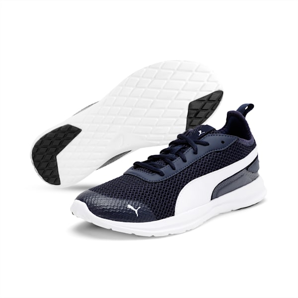 Flex T2 Men's Running Shoes, Peacoat-Puma White, extralarge-IND