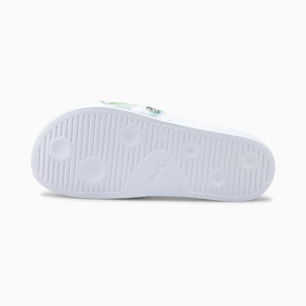 Mercedes-AMG Petronas F1 Leadcat Men's Graphic Slides, Puma White-Spectra Green, extralarge