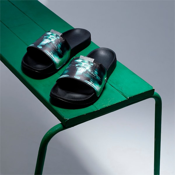 Mercedes-AMG Petronas F1 Leadcat Graphic Slides, Puma Black-Spectra Green, extralarge-IND