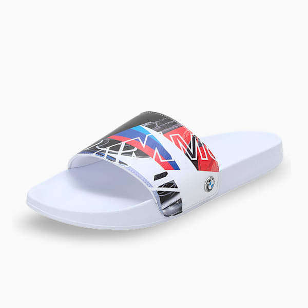 BMW M Motorsport Leadcat Unisex Graphic Slides, Puma White-Puma White-High Risk Red, extralarge-IND