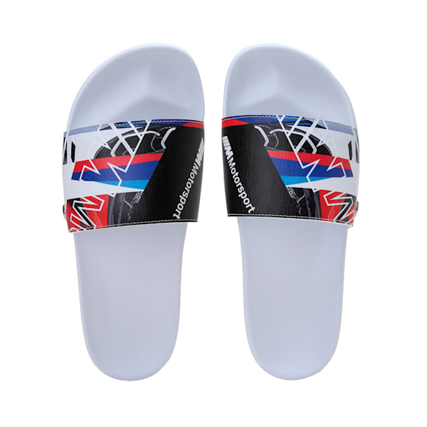 BMW M Motorsport Leadcat Unisex Graphic Slides, Puma White-Puma White-High Risk Red, extralarge-IND