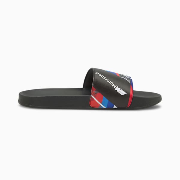 BMW M Motorsport Leadcat Men's Graphic Slides, Puma Black-Puma White-High Risk Red, extralarge