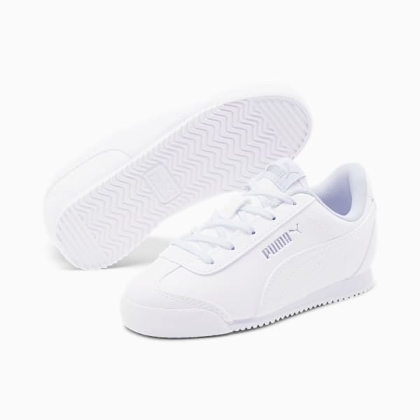 Turino Leather Little Kids' Shoes, Puma White-Puma White, extralarge