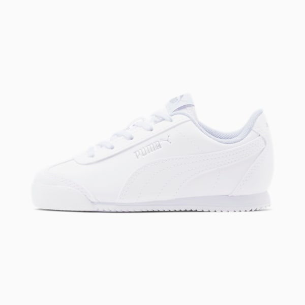 Turino Leather Little Kids' Shoes, Puma White-Puma White, extralarge