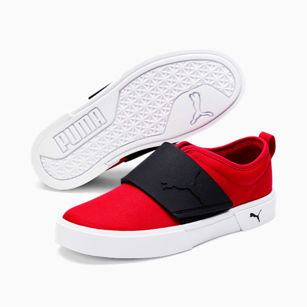 El Rey Canvas Slip-On Shoes JR, High Risk Red-Puma Black, extralarge