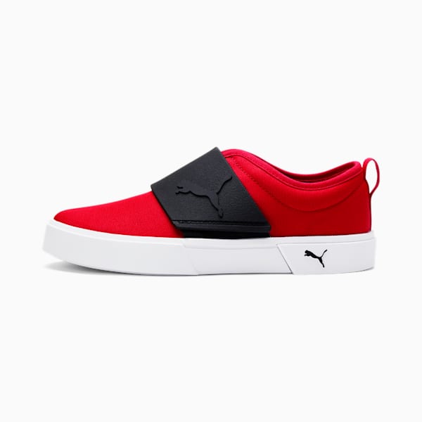 El Rey Canvas Slip-On Shoes JR, High Risk Red-Puma Black, extralarge