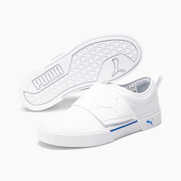 El Rey II Kids' Slip-On Shoes JR, Puma White-Future Blue, extralarge