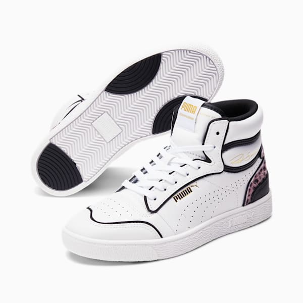 Ralph Sampson Mid Wildcats Women's Sneakers, Puma White-Puma Black-Puma Team Gold, extralarge