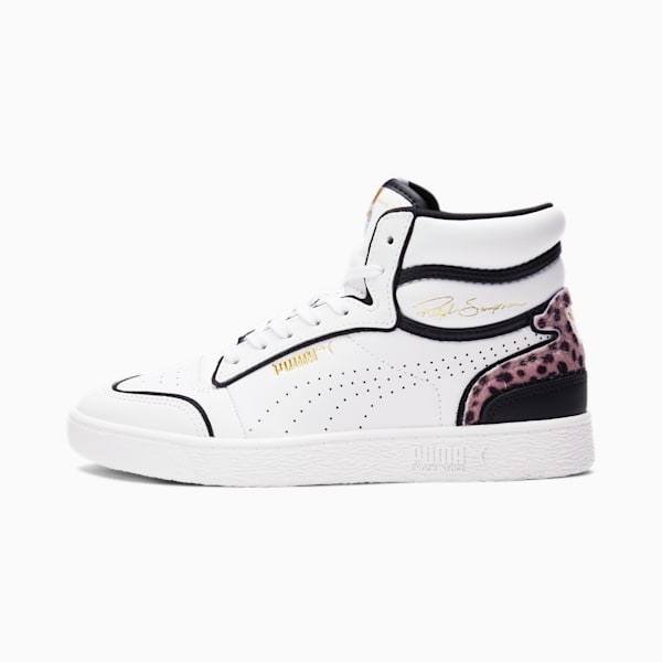 Ralph Sampson Mid Wildcats Women's Sneakers, Puma White-Puma Black-Puma Team Gold, extralarge