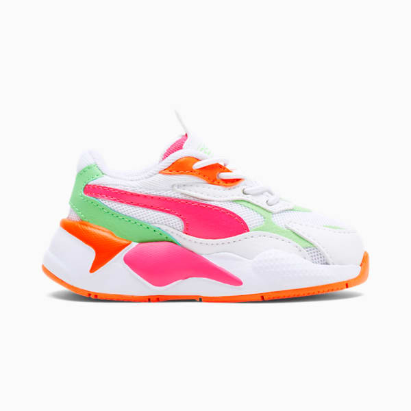 RS-X³ Crazy Toddler Shoes, Puma White-Glowing Pink-Summer Green, extralarge