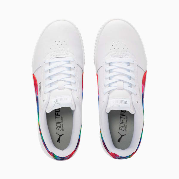 Carina Tie Dye Women's Sneakers, Puma White-Metallic Silver, extralarge