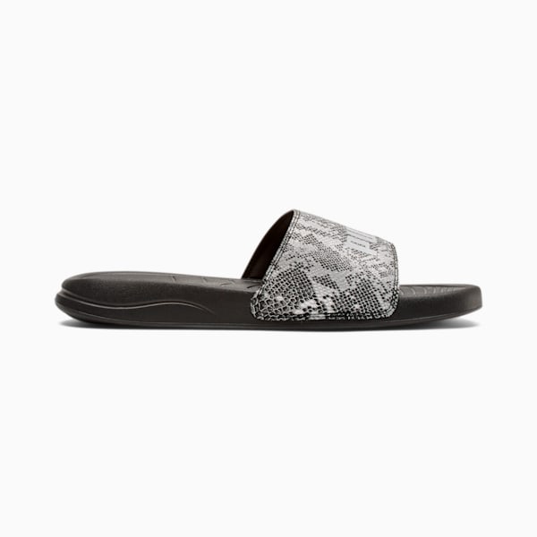 Popcat 20 Reptile Women's Slides, Puma Black-Metallic Silver-Gray Violet, extralarge