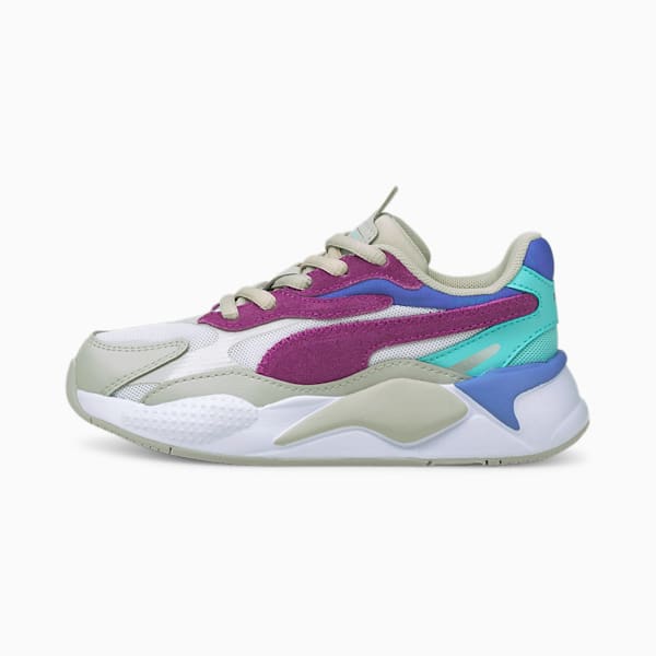 RS-X³ Neon Flame Kids' Shoes, Gray Violet-Byzantium, extralarge-IND