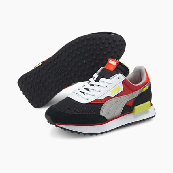 Future Rider Neon Flame Sneakers JR, High Risk Red-Puma Silver, extralarge