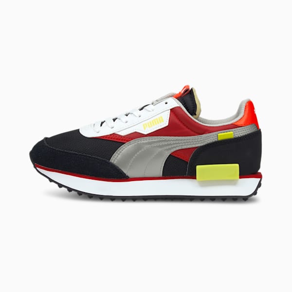 Future Rider Neon Flame Sneakers JR, High Risk Red-Puma Silver, extralarge