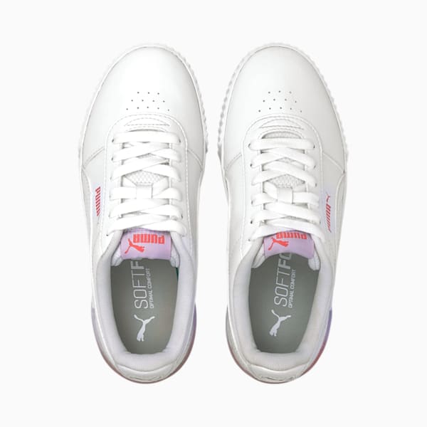 Carina Summer Fade Sneakers JR, Puma White-Puma White-Sun Kissed Coral, extralarge