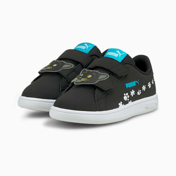 PUMA Smash v2 Summer Animals Little Kids' Shoes, Puma Black-Puma White, extralarge