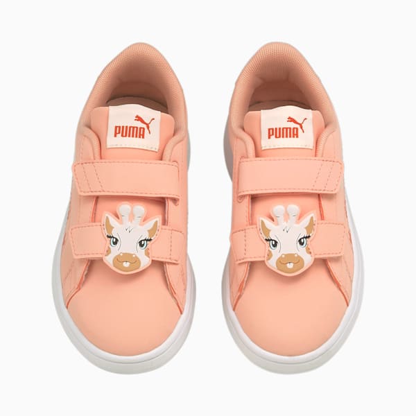 PUMA Smash v2 Summer Animals Little Kids' Shoes, Apricot Blush-Tigerlily, extralarge