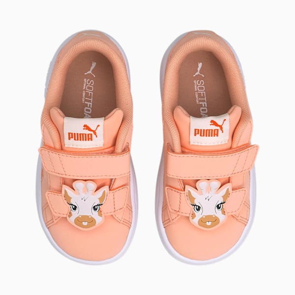 PUMA Smash v2 Summer Animals Toddler Shoes, Apricot Blush-Tigerlily, extralarge