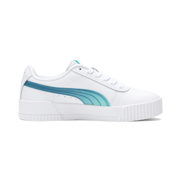 Carina Jelly Girls' Sneakers JR, Puma White-ARUBA BLUE-Digi-blue, extralarge