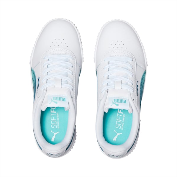 Carina Jelly Girls' Sneakers JR, Puma White-ARUBA BLUE-Digi-blue, extralarge