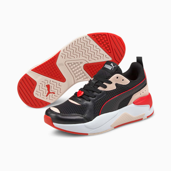 X-RAY Game Valentine's Women's Sneakers, Puma Black-Puma Black-Cloud Pink-Poppy Red, extralarge