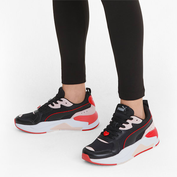 X-RAY Game Valentine's Women's Sneakers, Puma Black-Puma Black-Cloud Pink-Poppy Red, extralarge