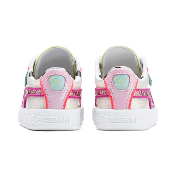 PUMA x SOPHIA WEBSTER Basket Little Kids' Shoes, Puma White-Pale Pink, extralarge