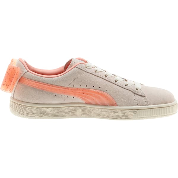 Suede Jelly Bow Sneakers JR, Whisper White-Peach Bud-Puma Silver, extralarge