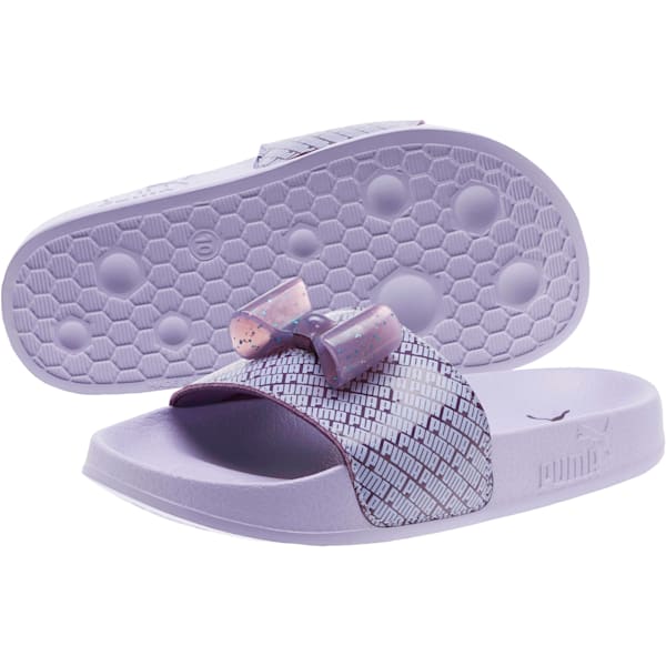 Leadcat Jelly Bow Little Kids' Slides, Indigo-Sweet Lavender, extralarge