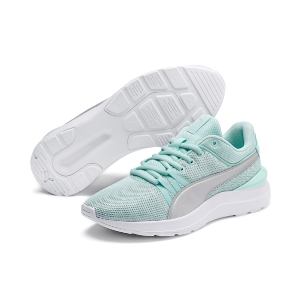 Adela Spark Girl’s Sneakers JR, Fair Aqua-Puma Silver, extralarge