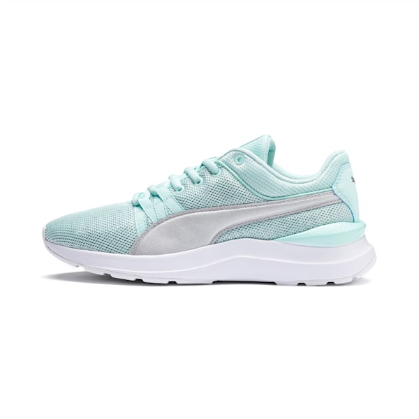 Adela Spark Girl’s Sneakers JR, Fair Aqua-Puma Silver, extralarge