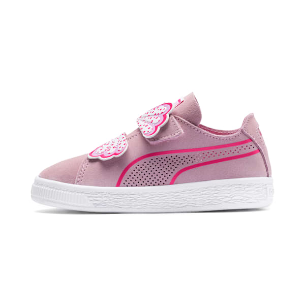 Suede Deconstruct Butterfly Toddler Shoes, Pale Pink-Fuchsia Purple-Puma White, extralarge
