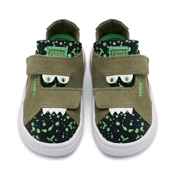 Suede Deconstruct Monster Toddler Shoes, Olivine-Peacoat-Irish Green, extralarge
