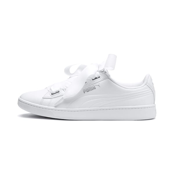 PUMA Vikky v2 Ribbon Core Women's Shoes, Puma White-Puma Silver, extralarge