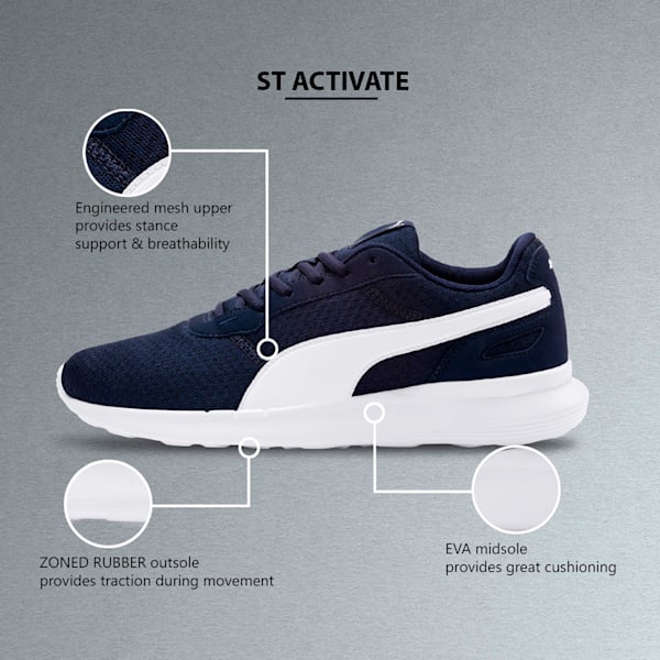 ST Activate Unisex Sneakers, Puma Black-Puma White, extralarge-IND