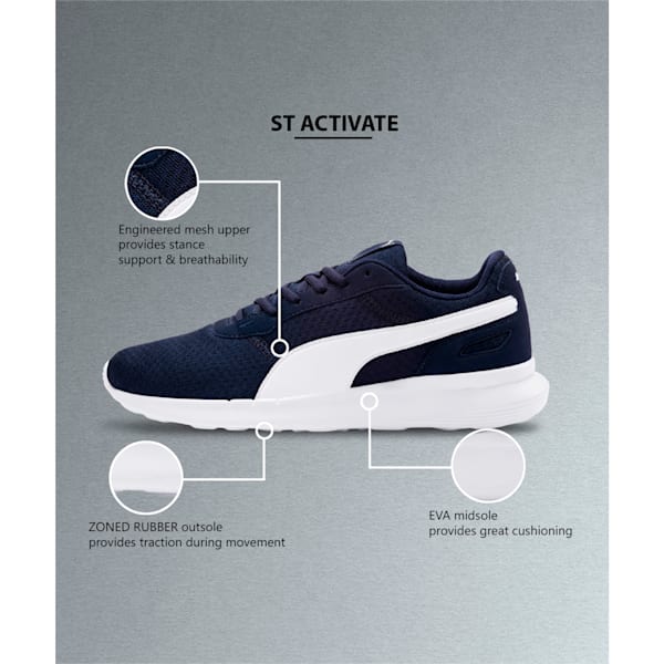 ST Activate Unisex Sneakers, Peacoat-Puma White, extralarge-IND